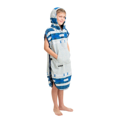 Arcturus Surf Poncho | Hooded Changing Towel & Cover-Up | 100% Cotton Velour | 2-in-1 Design Converts Your Poncho to a Beach Towel (Blackies, Kids)