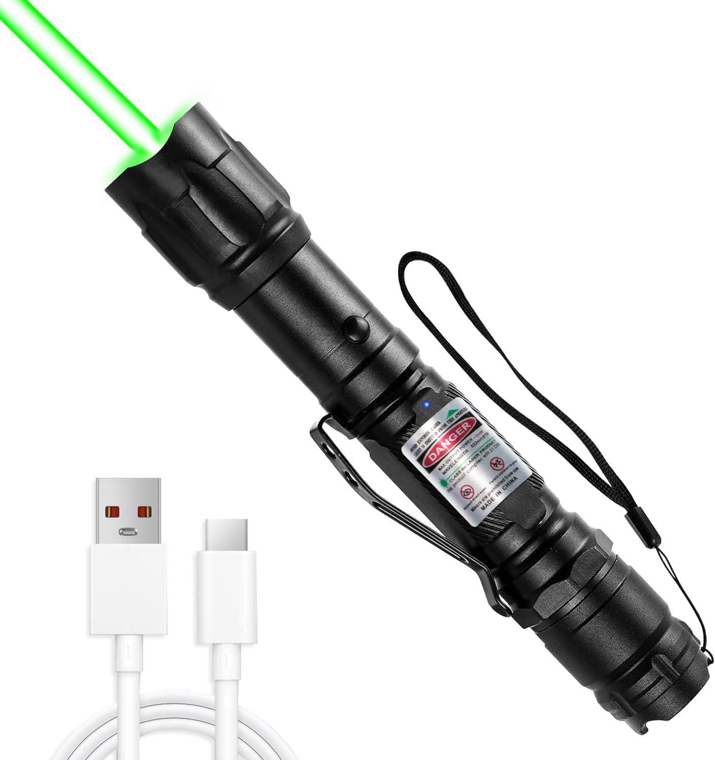 [Professional] Rechargeable Green Laser Pointer High Power Green Beam Light Long Distance Range for TV/LED/LCD Screens Tactical Flashlights Presentation Office/Outdoors/Astronomic/Construction [003]