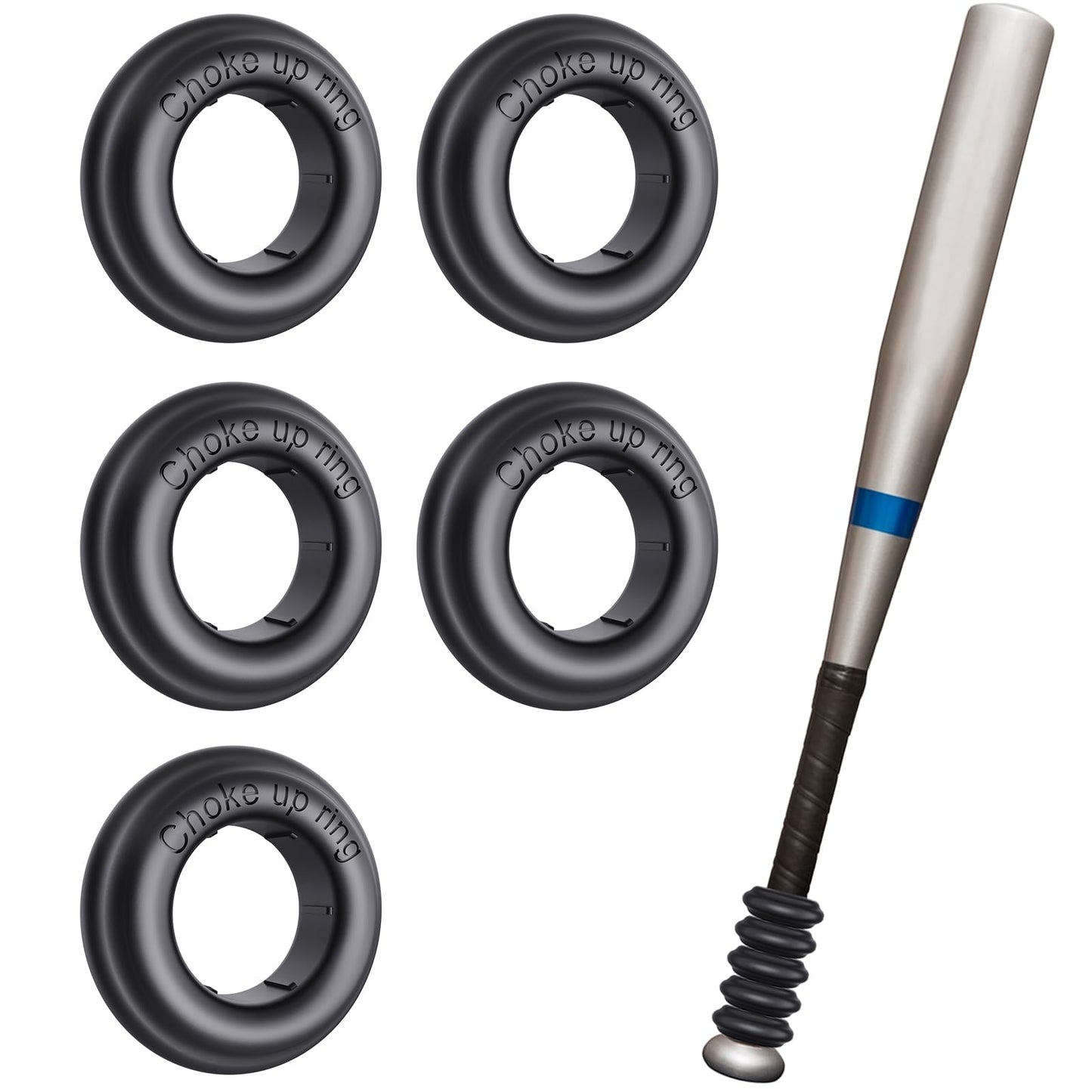 MIPREZT 5 Packs Baseball Bat Grip Choke Up Rings Choke Ring Baseball Softball Teeball Tball Bat Choke Up Ring Bat Knob Baseball Bat Accessories