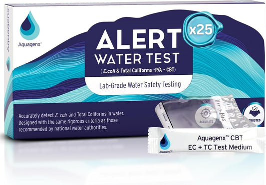 Alert P/A Test Kit – Lab-Grade Home Water Testing Kit for E. Coli & Total Coliforms, Ideal for Wells, Drinking Water, and Tap Testing (5 Pack)
