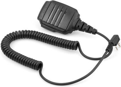 Retevis Walkie Talkie Speaker Mic,IP54 Waterproof 2 Pin Shoulder Speaker Mic,for RT22 RT68 RT27 H777 RB26 RB29,Compatible with BAOFENG UV-5R BF-F8HP PRO 5RM UV-21R K5PLUS Samcom Pxton Tidradio Radio