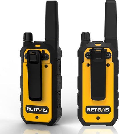 Retevis RB48 Heavy Duty Walkie Talkies, Waterproof Two Way Radio, Advanced Triple Proof, 2000 mAh, Emergency, 2 Way Radio Long Range for Job Site (4 Pack) Yellow