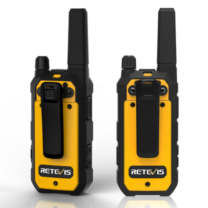 Retevis RB48 Waterproof Walkie Talkies, Heavy Duty Two Way Radio, Advanced Triple Proof, Vibration Call, USB-C, SOS,2000mAh, NOAA, 2 Way Radio(2 Pack) Yellow
