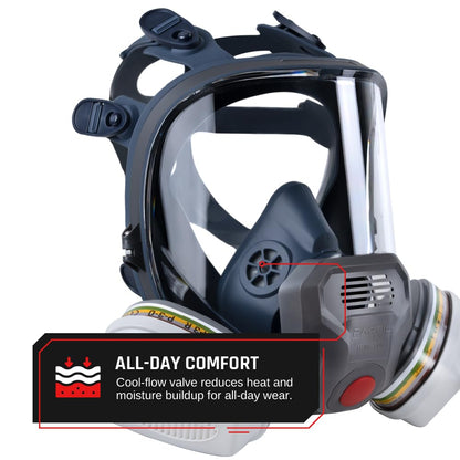 Parcil Distribution Full Face Respirator Mask with Filters – Durable Full Face Respirator Gas Mask, Bayonet Filter Compatible