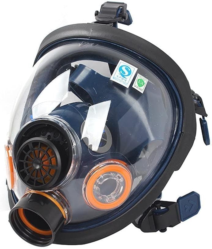 Smoke & Fire Safety Kit - ST-100X Survival Full Face Respirator & Fire Extinguisher Blanket Set - 1 40mm Dual Activated P-D-1 Filter Pod Included