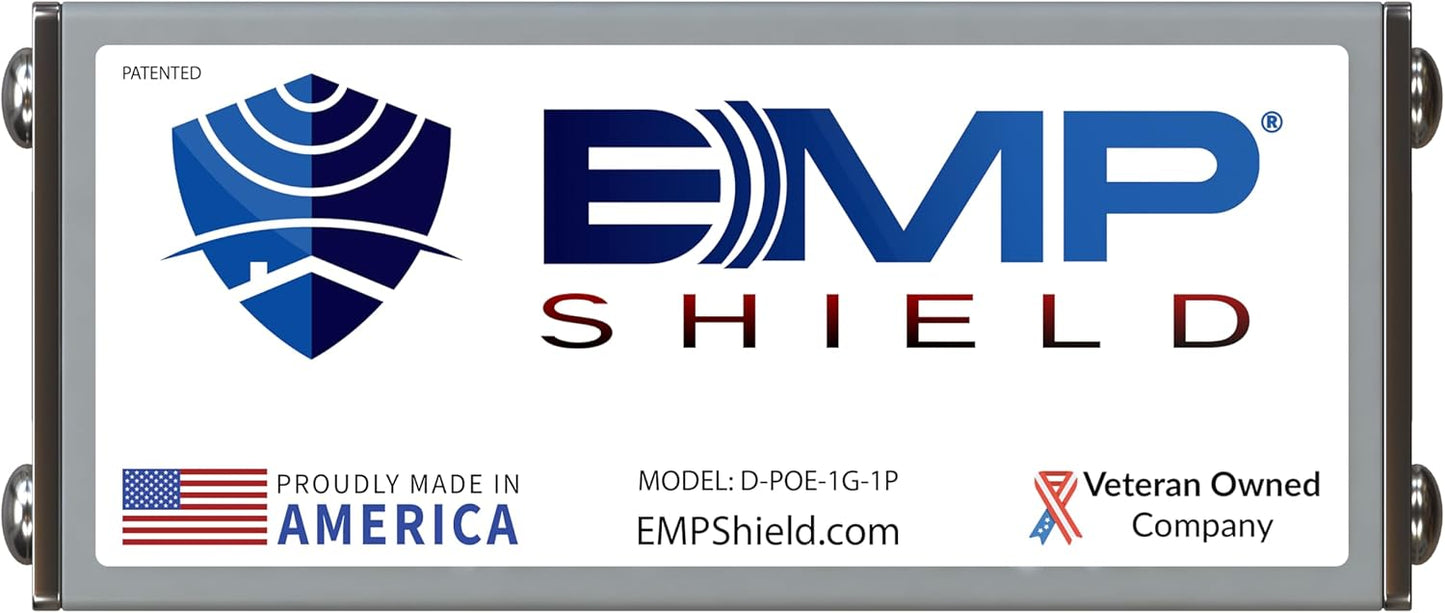 EMP Shield Ethernet Protection from Electromagnetic Pulse (EMP), Coronal Mass Ejection (CME), Solar Flare, & Lightning - Internet Surge Protector for laptops, WiFi Routers, Modems, & Desktop Computers
