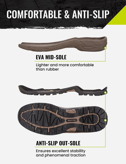 TIDEWE Rubber Hunting Boots, Waterproof Insulated Next Camo G2 Warm Rubber Boots with 7mm Neoprene, Sturdy Outdoor Hunting Boots for Men (800g Insulated & Standard, Size 6-14)