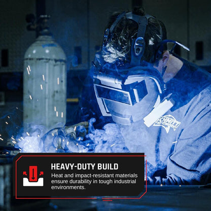 WF-100 Full-Face Welding Respirator - Gas Mask Welding Hood with Dual P3 Cartridges - 99.9% Particulate, Organic Vapor, Acidic Gas Filtration