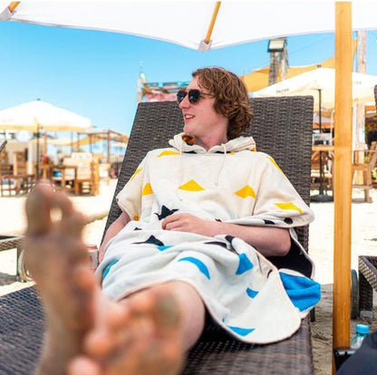 Arcturus Surf Poncho | Hooded Changing Towel & Cover-Up | 100% Cotton Velour | 2-in-1 Design Converts Your Poncho to a Beach Towel (Trestles, Adult)