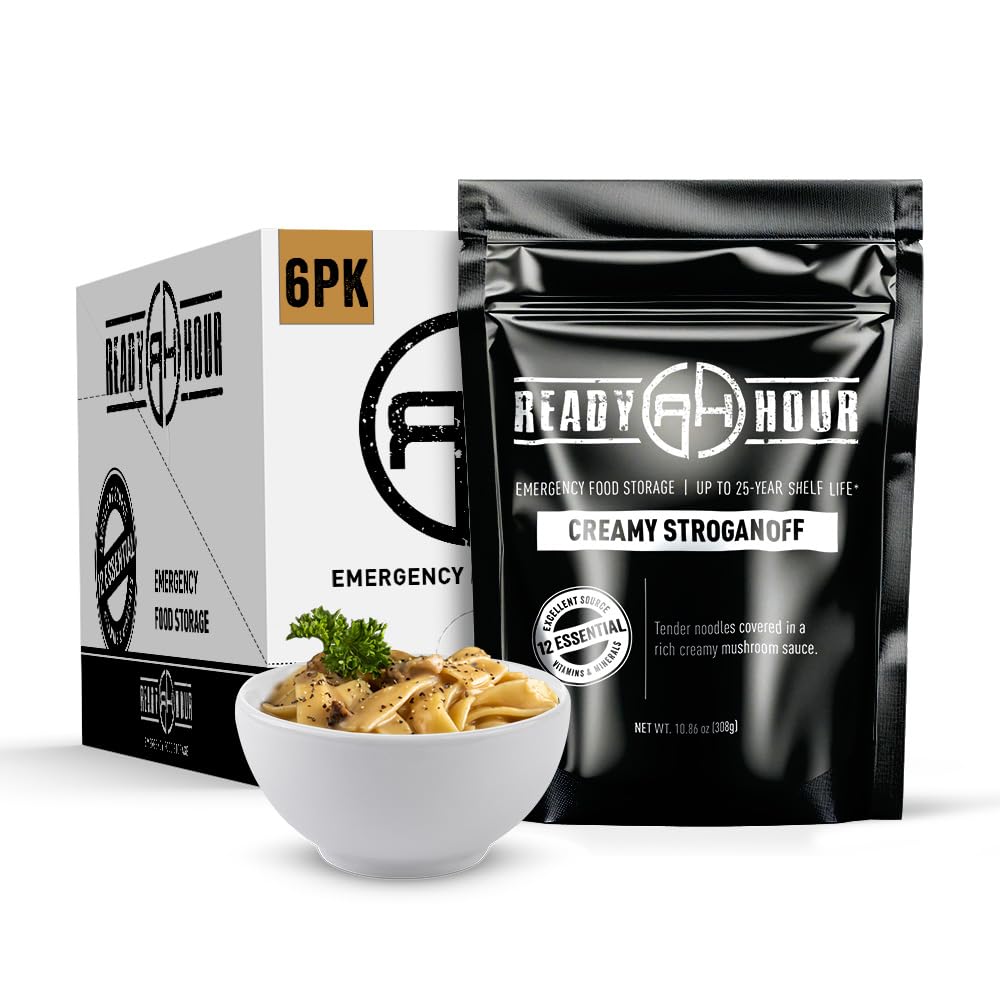 Ready Hour Mac and Cheese Case Pack (24 Servings), Freeze-Dried, Mac and Cheese Bulk, Survival Emergency and Real Non-Perishable Food, Long-Term Storage Food, 25-Year Shelf Life