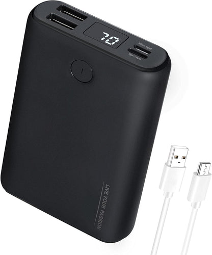TIDEWE Power Bank, Rechargeable Battery Pack Suitable for Heated Clothes, USB-C 10000mAh Portable Charger with Dual Output Port for iPhone, Samsung Galaxy, and More（Include Power Bank & USB-C Only）