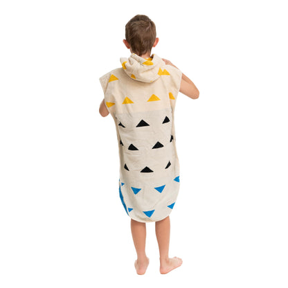 Arcturus Surf Poncho | Hooded Changing Towel & Cover-Up | 100% Cotton Velour | 2-in-1 Design Converts Your Poncho to a Beach Towel (Blackies, Kids)