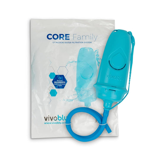 VivoBlu Core Family Filter Emergency Water Filtration System: Gravity Water Filter for Camping, Backpacking, and Hiking - Travel Filter for Purification Outdoors or in Emergencies