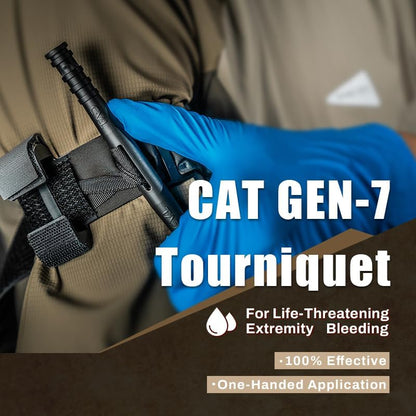 RHINO RESCUE Bundle-Vented Chest Seal, 4 Vents, Sterile Emergency Trauma Dressing, Occlusive Adhesive Pad+IFAK Trauma Kit with C-A-T Tourniquet for Wound Care, Tactical First Aid Kit Molle Pouch