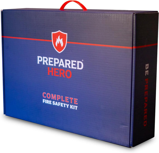 The Emergency Fire Safety Kit By Prepared Hero - Fiberglass Fire Blanket for Home and Kitchen - Mini Fire Extinguisher for Home - Emergency Kit - Emergency Supplies - Emergency Preparedness Items