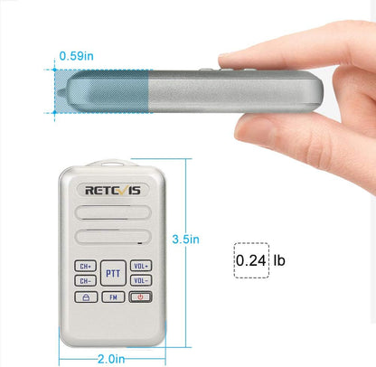 Retevis RT20 Walkie Talkies for Adults, Wearable Small Walkie Talkie for Seniors Elderly, Loud Sound, FM, Compact Mini 2 Way Radios for Healthcare Hospital Biking Camping Skiing Gift(3 Pack)