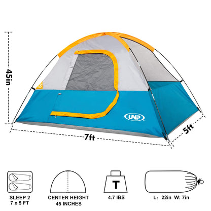 Camping Tent 2 Person, Waterproof Windproof Tent with Rainfly Easy Set up-Portable Dome Tents for Camping…