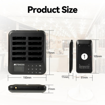 Retekess TD157 Restaurant Pager System, Pagers for Restaurants,984ft Long Range, 16 Pagers and Beepers for Food Truck, Bars, Food Court, No Vibration Mode