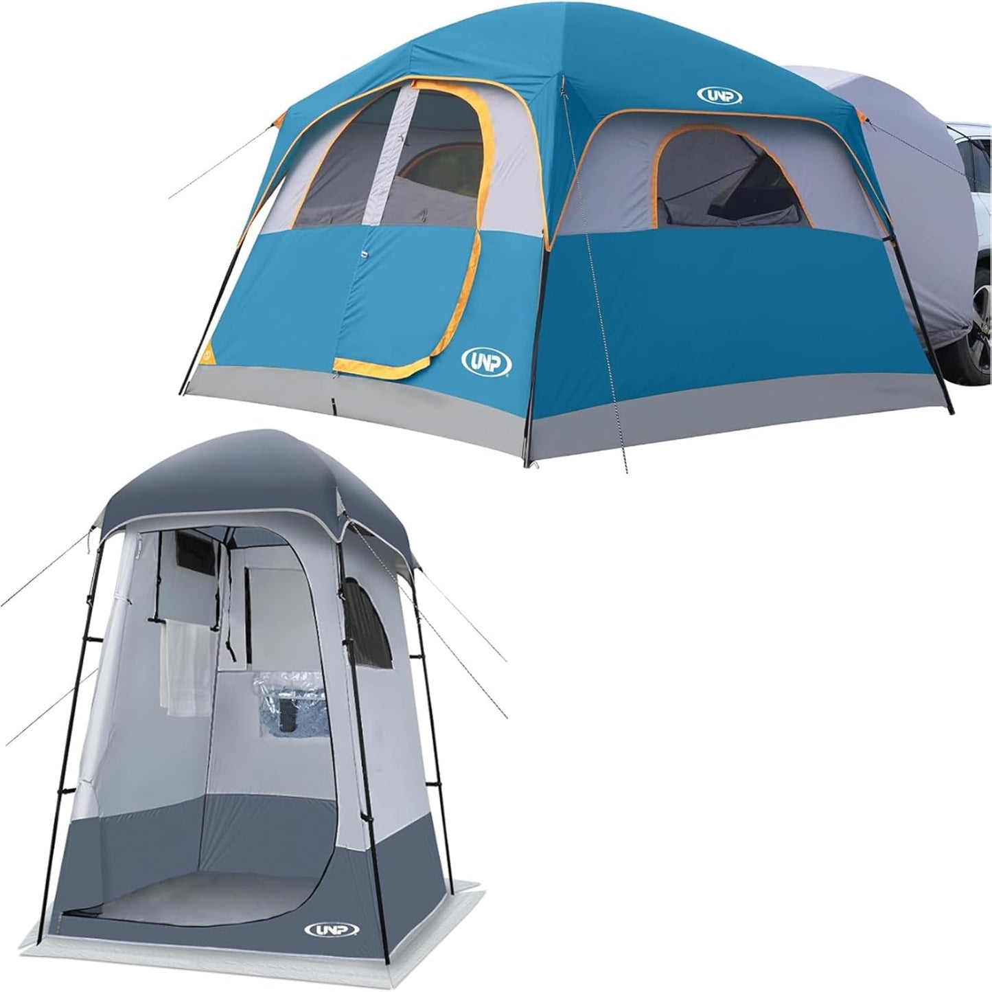 UNP Camping Shower Tent and SUV 6 Person Camping Tent for Outdoor Pricacy Shelter Hiking Fishing