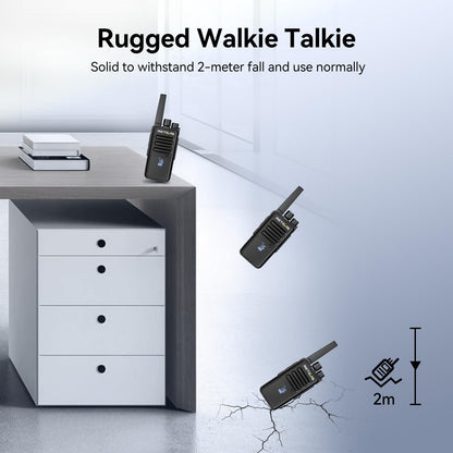Retevis RT68 Two-Way Radios Long Range, Walkie Talkies for Adults, 2 Way Radio with Earpiece, Walkie Talkie Rechargeable with Charging Base, for Manufacturing Restaurant Business School(10 Pack)