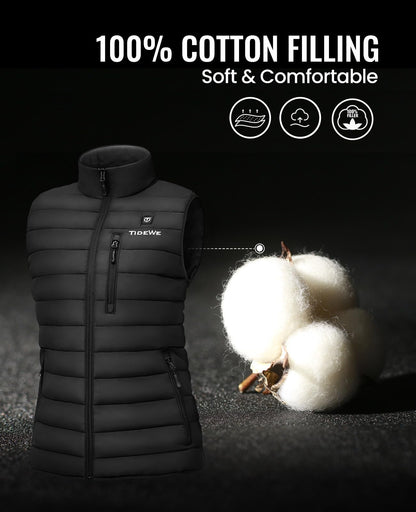 TIDEWE Women’s Lightweight Heated Vest with Battery Pack for Hunting/Hiking