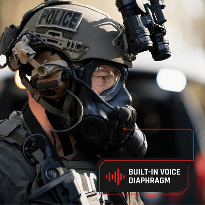 ST-100X Military Grade Full Face Respirator Mask with Advanced Air Filtration - For Chemical, Smoke, and Particulate Protection in Emergency Situations