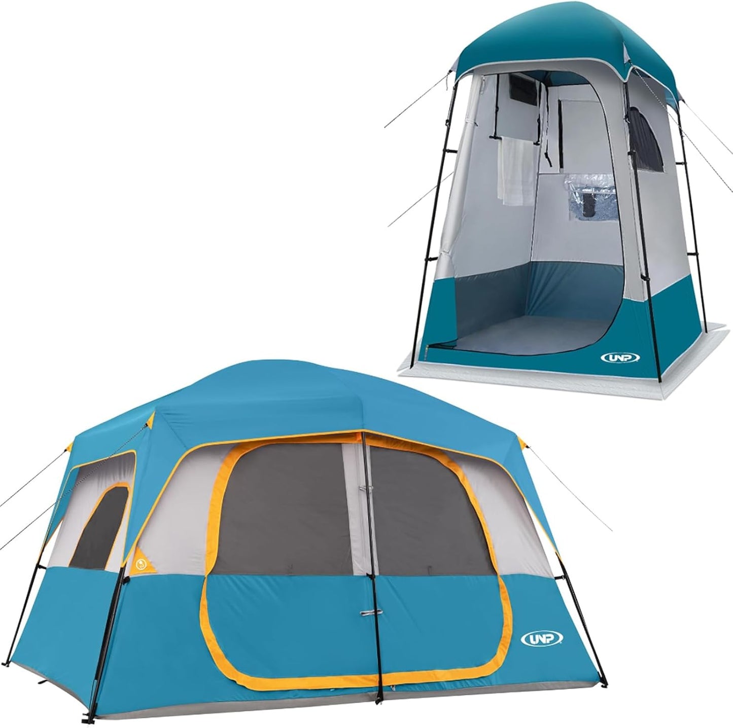 UNP Camping Shower Tent and 8 Person Camping Tent for Outdoor Hiking Fishing Portable