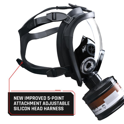 ST-100X Military Grade Full Face Respirator Mask with Advanced Air Filtration - For Chemical, Smoke, and Particulate Protection in Emergency Situations