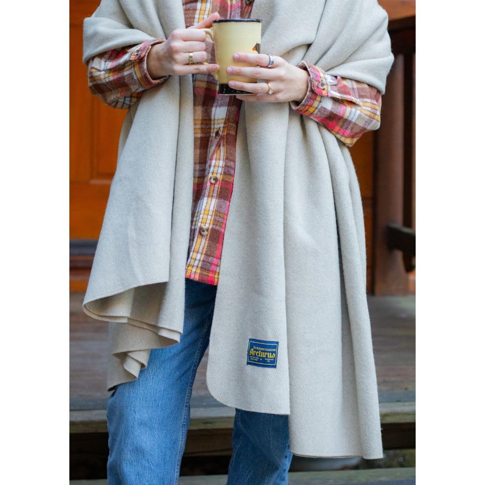 Arcturus Bighorn 100% Virgin Wool Blanket | Heirloom-Quality Wool Bedding for Home & Cabin | Warm, Thick & Durable (Queen Size, Steel Blue)