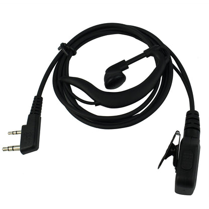 Retevis Walkie Talkie Earpiece with Mic,Volume Adjust,G Shape, for RT22 RT68 RT21 H-777 H-777S RT86,Compatible with Baofeng UV-5R 888S pxton Kenwood Two Way Radios,2 Way Radio Earpiece 2 Pin(10 Pack)