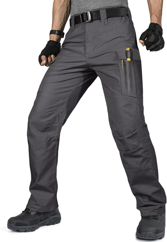 FREE SOLDIER Men's Water Resistant Pants Relaxed Fit Tactical Cargo Work Pants with Multi Pocket