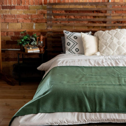 Arcturus Bighorn 100% Virgin Wool Blanket | Heirloom-Quality Wool Bedding for Home & Cabin | Warm, Thick & Durable (Queen Size, Steel Blue)