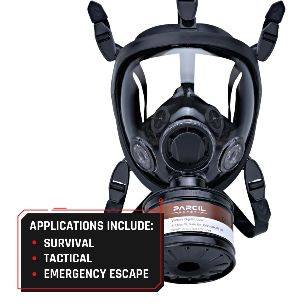 ST-100X Military Grade Full Face Respirator Mask with Advanced Air Filtration - For Chemical, Smoke, and Particulate Protection in Emergency Situations