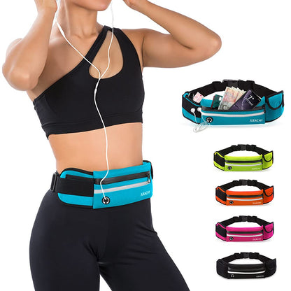 Jueachy Running Belts for Women Waterproof Fanny Pack Running Waist Pouch Phone holder Adjustable Sports Money Belt with Headphone Port