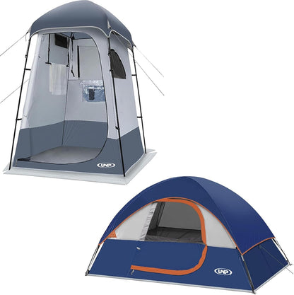 UNP Camping Shower Tent and 2 Person Camping Tent for Hiking Outdoor Fishing Portable