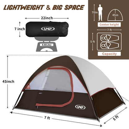 Camping Tent 2 Person, Waterproof Windproof Tent with Rainfly Easy Set up-Portable Dome Tents for Camping…