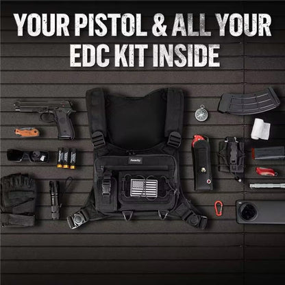 Jueachy Chest Bag For Men: Tactical Chest Vest Fits Most Pistols Chest Rig EDC Pouch Pack for Running,Hiking,Travel