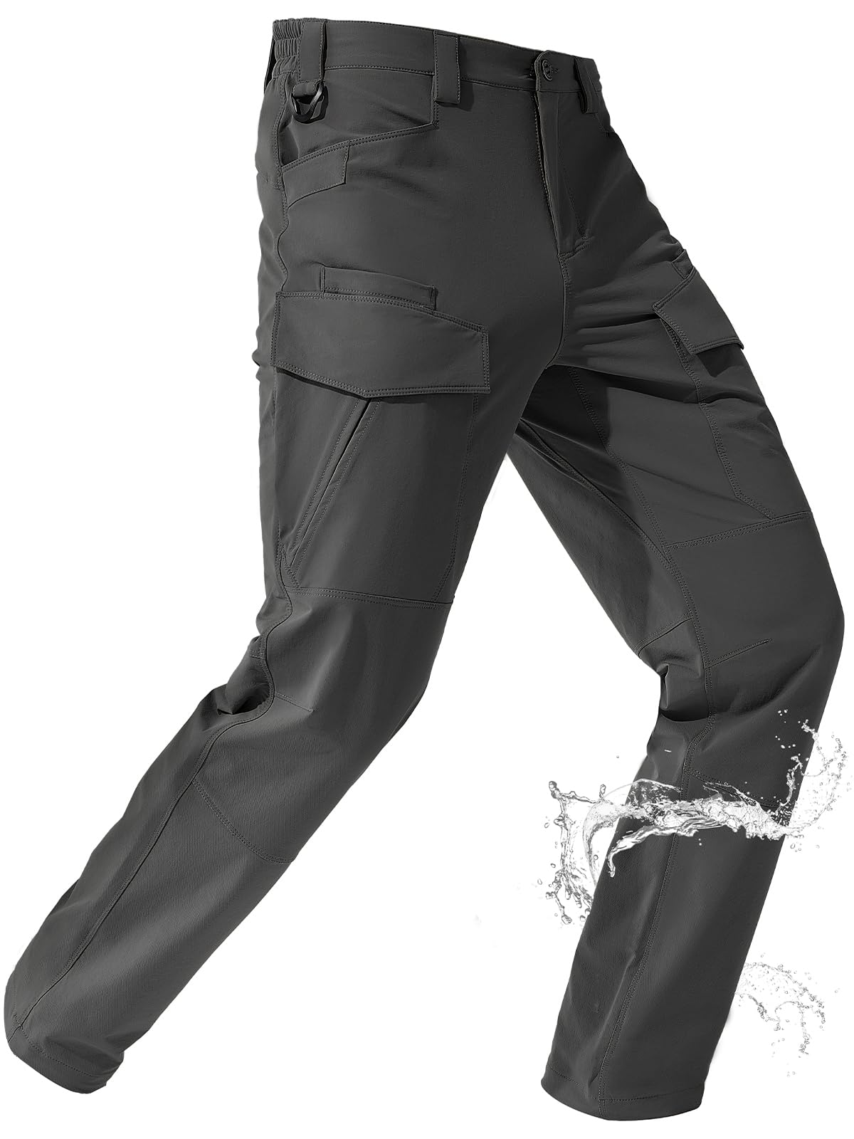 FREE SOLDIER Men's Tactical Water Repellent Ripstop Cargo Work Pants Men Hiking Nylon Spandex Trousers with 8 Pockets