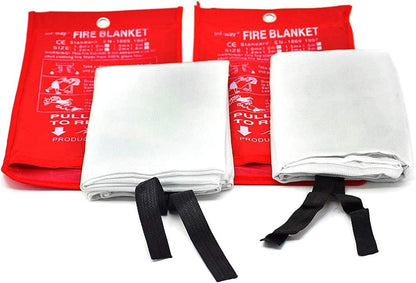 Smoke & Fire Safety Kit - ST-100X Survival Full Face Respirator & Fire Extinguisher Blanket Set - 1 40mm Dual Activated P-D-1 Filter Pod Included
