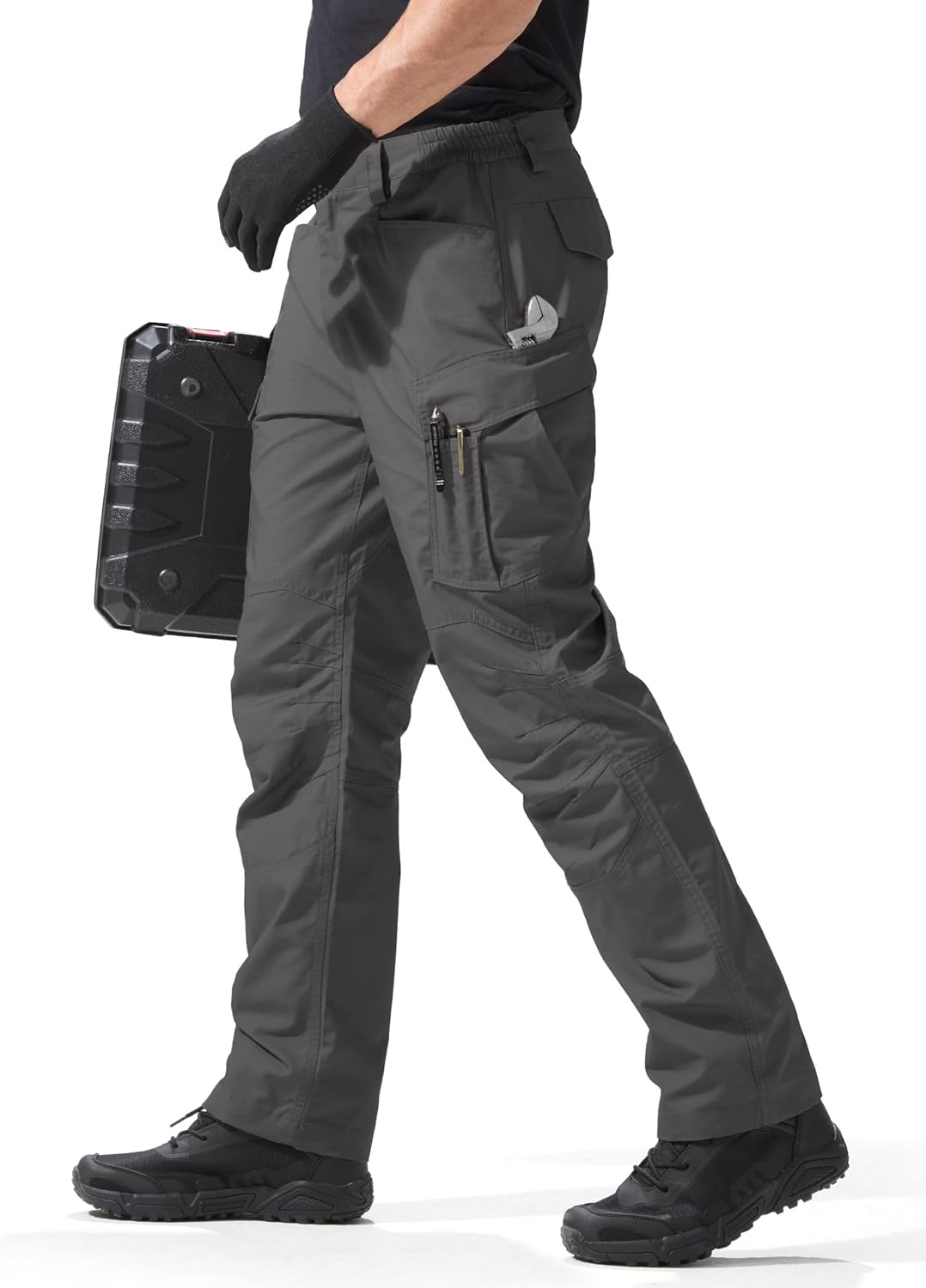FREE SOLDIER Men's Water Resistant Pants Relaxed Fit Tactical Cargo Work Pants with Multi Pocket