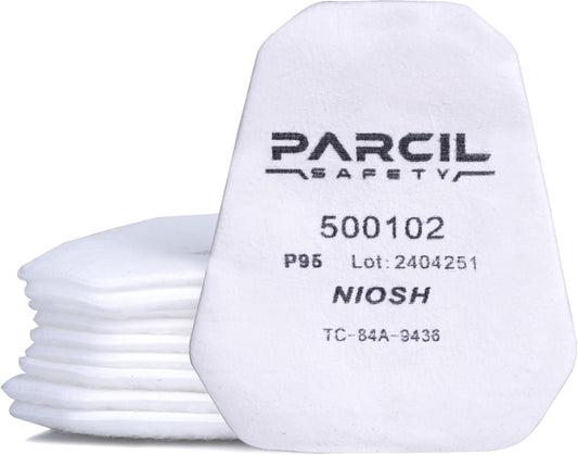 Parcil Distribution Safety 10-Pack P95 Particulate Filter Inserts - for use with T71 & T81 Half-Mask Respirators - 95% Particulate Filtration