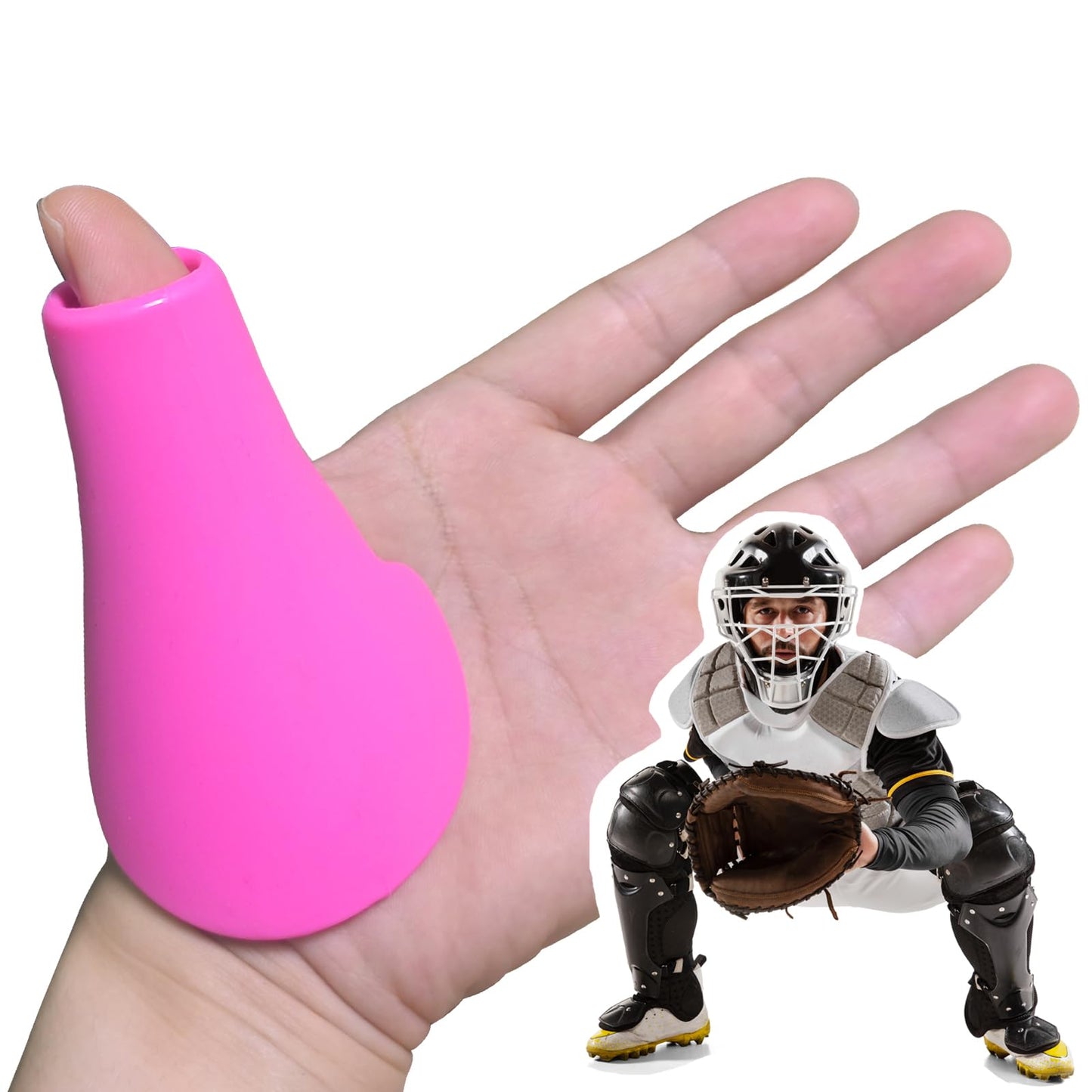 MIPREZT Catcher's Thumb Shield Baseball Thumb Guard 2 Size (Adult & Youth) Baseball & Softball Catchers Thumb Protector for Baseball Catcher Gear Training Aid Catcher Accessories Reduce Sting
