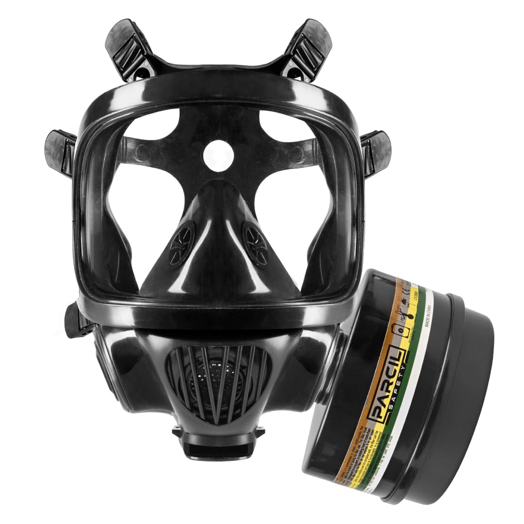 ST-100X Military Grade Full Face Respirator Mask with Advanced Air Filtration - For Chemical, Smoke, and Particulate Protection in Emergency Situations