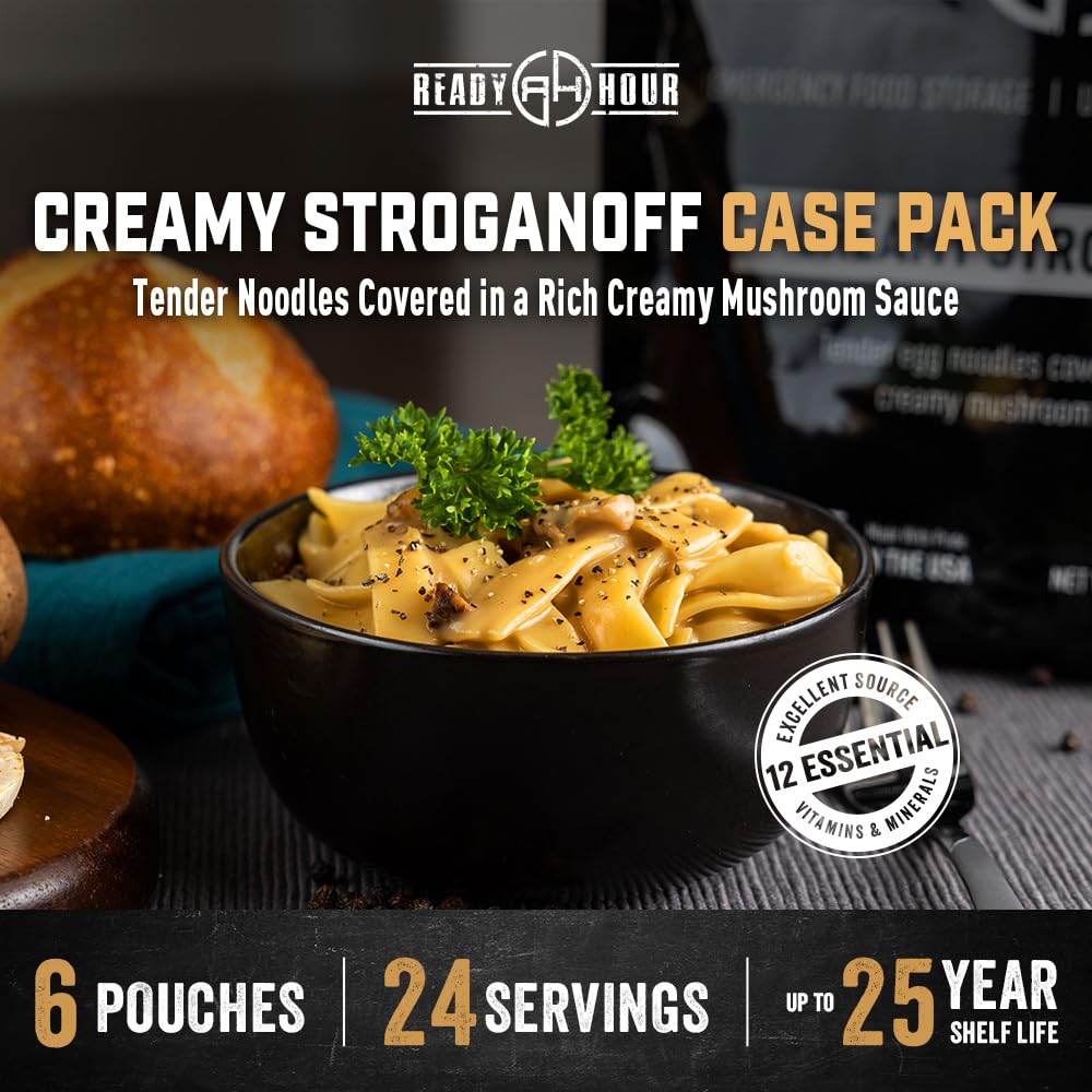 Ready Hour Mac and Cheese Case Pack (24 Servings), Freeze-Dried, Mac and Cheese Bulk, Survival Emergency and Real Non-Perishable Food, Long-Term Storage Food, 25-Year Shelf Life