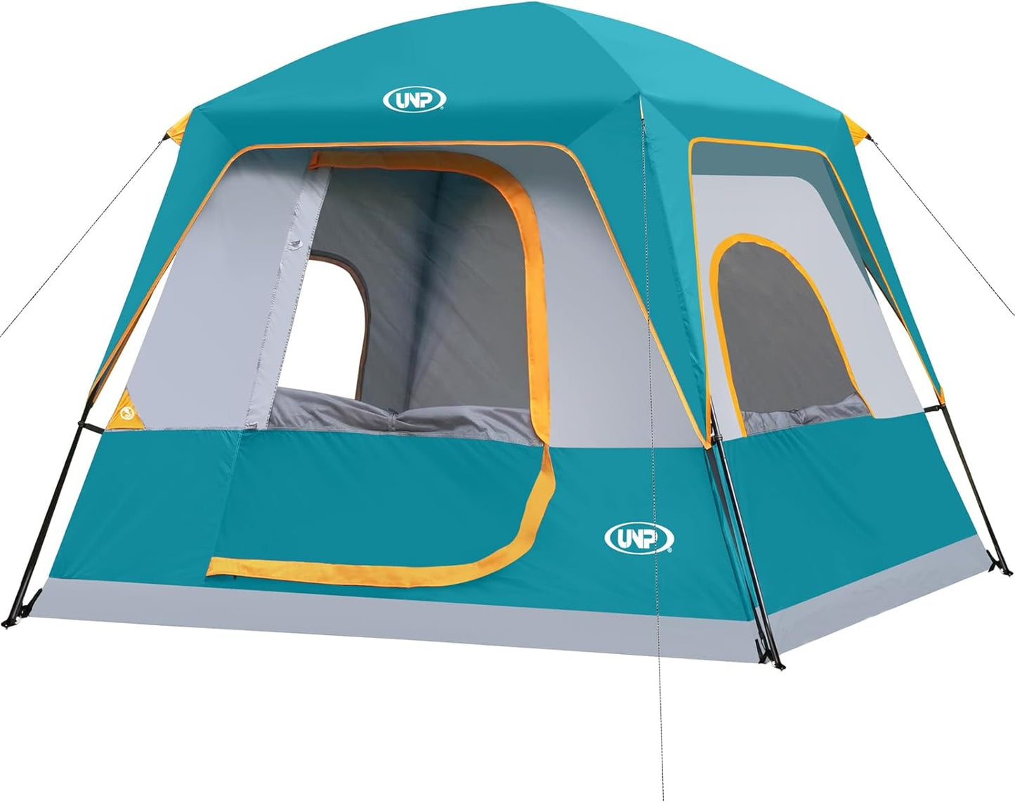 UNP 4 Person Camping Dome and Cabin Tent Easy Set Up, Waterproof with Top Rainfly for Outdoor Camping/Hiking
