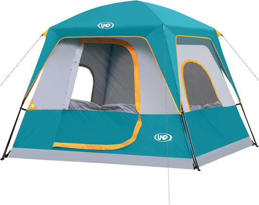 UNP 4-Person Cabin Tent and Dome Tent Portable Cabin Tent, Camping Tent 4-Person Easy Set Up, Waterproof with Top Rainfly for Outdoor Camping/Hiking
