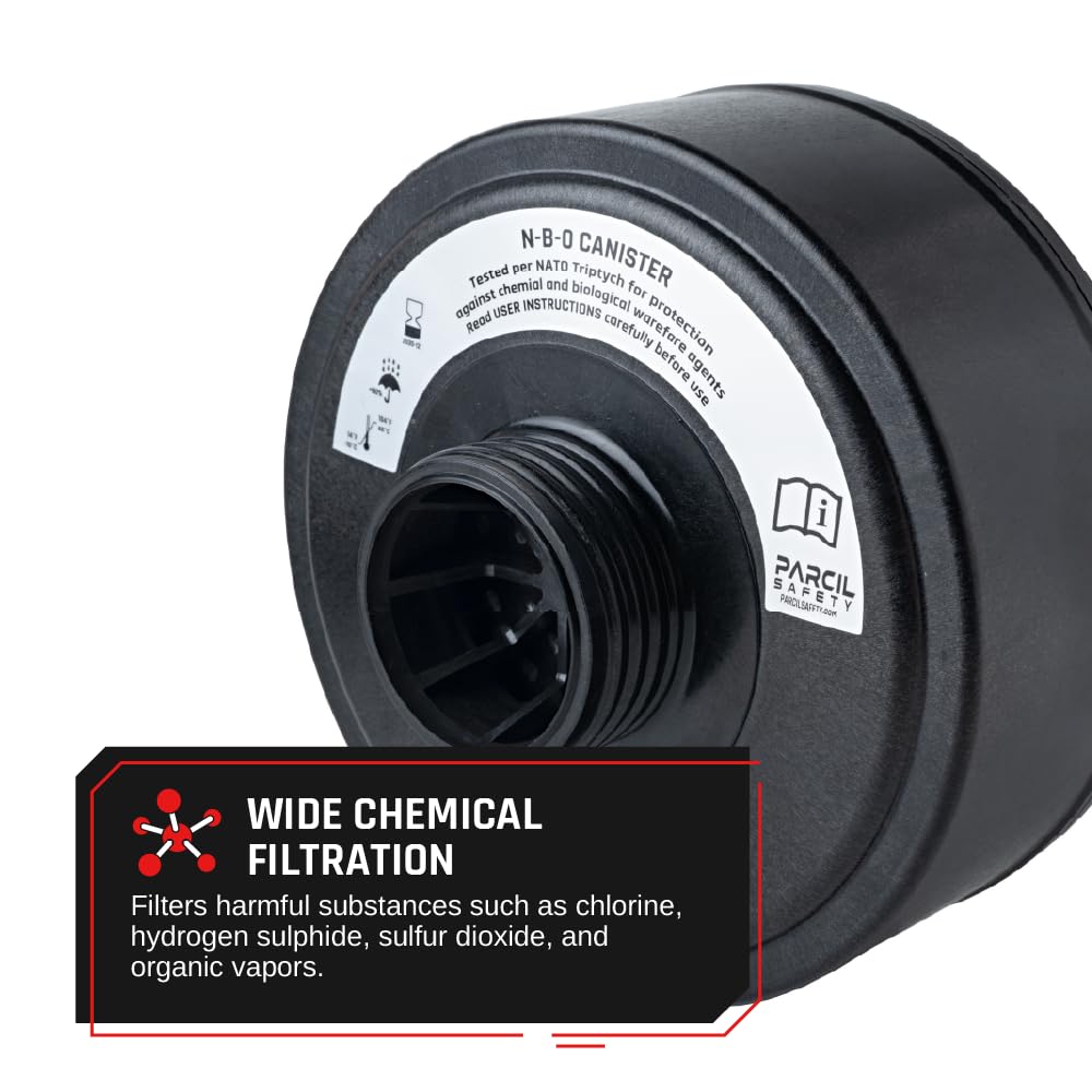 ST-100X Military Grade Full Face Respirator Mask with Advanced Air Filtration - For Chemical, Smoke, and Particulate Protection in Emergency Situations