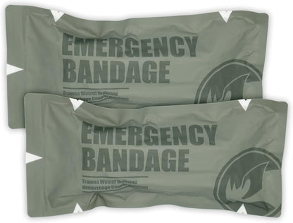 RHINO RESCUE Bundle- Non-Vented Chest Seal, IFAK Emergency Trauma Dressing+6" Israeli Style Emergency Bandage, Compression Trauma Wound Dressing