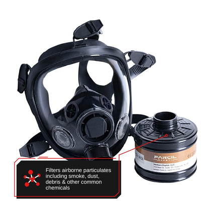 ST-100X Military Grade Full Face Respirator Mask with Advanced Air Filtration - For Chemical, Smoke, and Particulate Protection in Emergency Situations