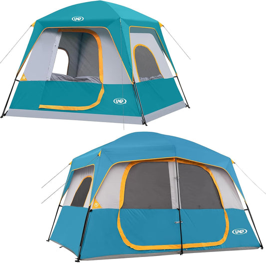 UNP Portable Cabin Tent for 4 Person and 8 Person Camping Tent Easy Set Up, Waterproof with Top Rainfly for Outdoor Camping/Hiking